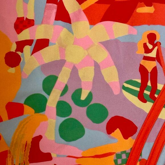 Adidas FARM Rio One Piece Swimsuit Pull On Beach Print No padding NWT Sz 12 - Picture 7 of 14